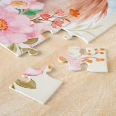 馬と花の水彩画アート ジグソーパズル (側面)