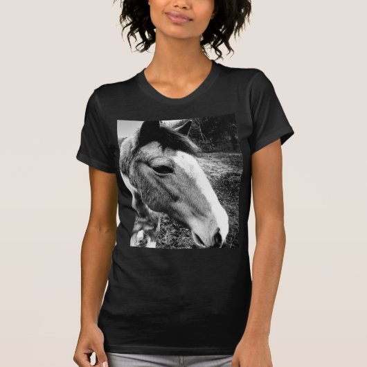 馬と花柄 Tシャツ (正面)