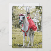 馬と花素朴木写真誕生日 招待状 (裏面)