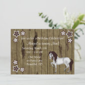 馬と花誕生日招待状～女の子 招待状 (スタンド正面)