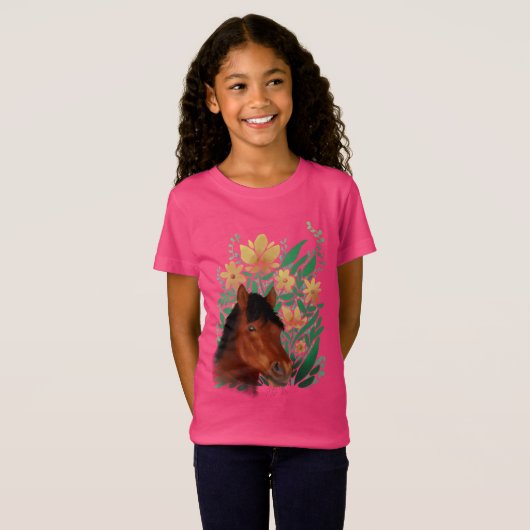 馬と花 Tシャツ (正面フル)