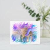 馬と蝶の女性 ポストカード (スタンド正面)