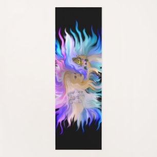 馬と蝶の女性 ヨガマット