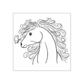 馬と蝶 ラバースタンプ (インプリント)