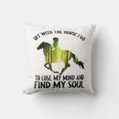 馬と行って心の森を失う クッション (正面)