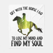 馬と行って心の森を失う フリースブランケット (正面)