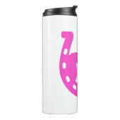 馬と西ハットのホットピンクの馬蹄付き女の子 タンブラー (回転左)