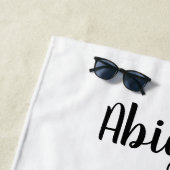 馬と西ハットのホットピンクの馬蹄付き女の子 ビーチタオル (インサイチュ)