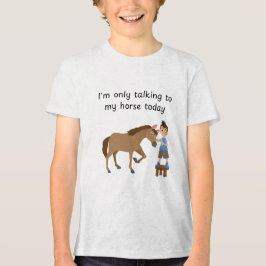 馬と話す少年 トライブレンドTシャツ