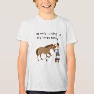馬と話す少年 トライブレンドTシャツ