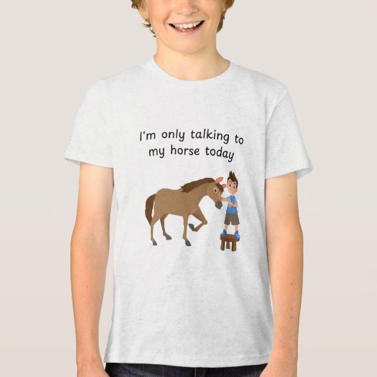 馬と話す少年 トライブレンドTシャツ (正面)