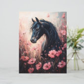 馬と赤面ピンクワイルドフラワースクラップブック紙 (スタンド正面)