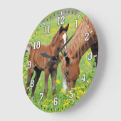 馬と足の壁時計 ラージ壁時計 (傾斜)