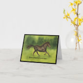 馬と車の折り畳みグリーティングカード カード (黄色い花)