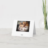 馬と農場での星空のクリスマスナイト シーズンカード (裏面)