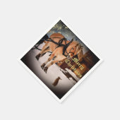 馬と農場での星空のクリスマスナイト スタンダードカクテルナプキン (角)