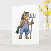 馬と農夫と鎌 カード (黄色い花)