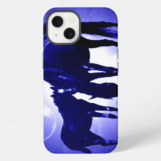 馬と青い夜 iPhoneケース (裏面)