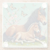 馬と馬が春で休む ガラスコースター (裏面)