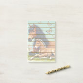 馬と馬が春で休む ポストイット (デスク上)