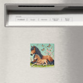 馬と馬が春で休む マグネット (インサイチュ (食洗機))