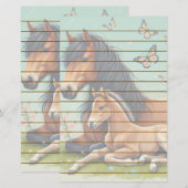 馬と馬が春で休む 便箋 (正面/裏面)