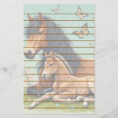 馬と馬が春で休む 便箋 (正面)