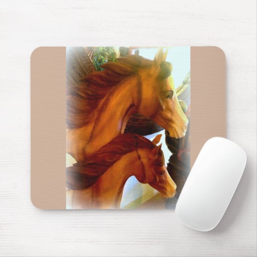 馬と馬の毛 マウスパッド (マウス)