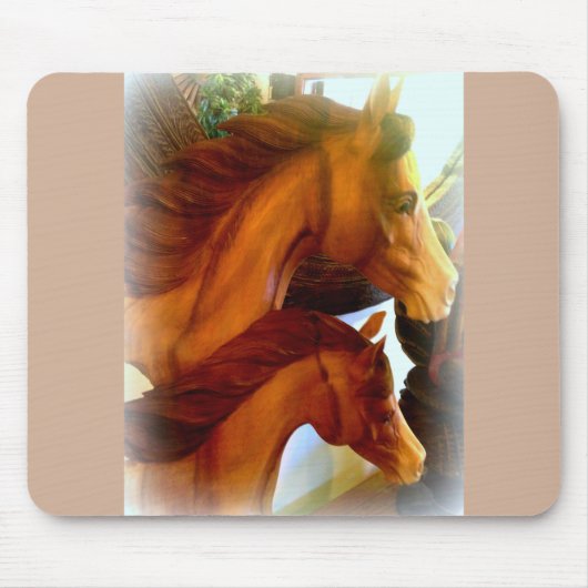 馬と馬の毛 マウスパッド (正面)
