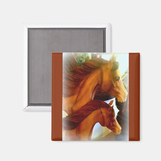 馬と馬の磁石 マグネット (正面/裏面)