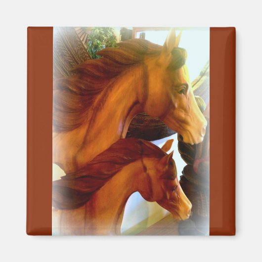 馬と馬の磁石 マグネット (正面)