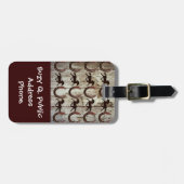 馬と馬の靴で納屋の木材カウボーイギフト ラゲッジタグ (正面横)