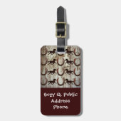 馬と馬の靴で納屋の木材カウボーイギフト ラゲッジタグ (正面縦)