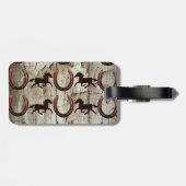 馬と馬の靴で納屋の木材カウボーイギフト ラゲッジタグ (裏面横)