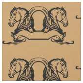 馬と馬蹄の2頭 ファブリック (クローズアップ)