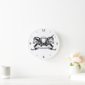 馬と馬蹄頭 ラウンド壁時計 (ホーム)