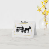 馬と馬車のハーズシルエットカー空白のド カード (黄色い花)