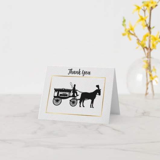 馬と馬車のハーズシルエットカー空白のド カード (黄色い花)