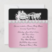 馬と馬車のピンクプリンセスベビーシャワー 招待状 (裏面)