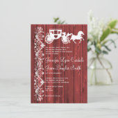 馬と馬車の納屋の木の結婚式の招待状 招待状 (スタンド正面)