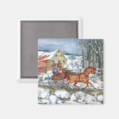 馬と馬車 マグネット (正面/裏面)