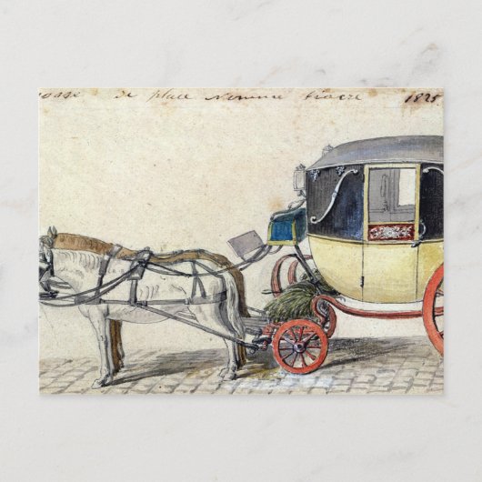 馬と馬車， 1825 ポストカード (正面)