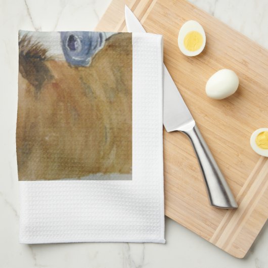 馬と馬 キッチンタオル (四つ折り)