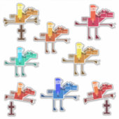 馬と馬 シール (正面)