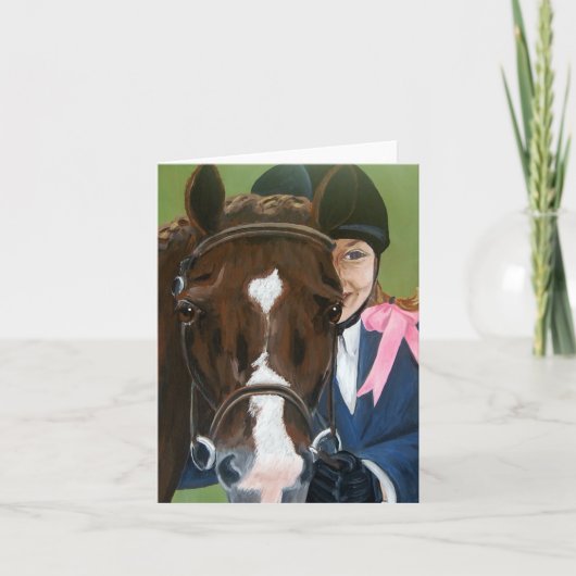 馬と騎手の折りたたみカード 案内状 (正面)