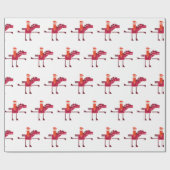 馬と騎手の繰り返しパターン ラッピングペーパー (フラット)