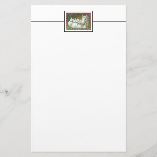 馬と鶏の安定した文房具の鶏 便箋 (正面)