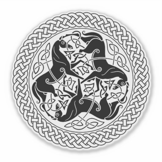 馬と黒いケルトのエポナの結び目 シール (正面)