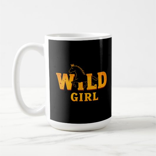 馬と「Wild Girl」サイン コーヒーマグカップ (左)