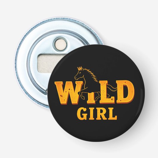 馬と「Wild Girl」サイン 栓抜き (正面)